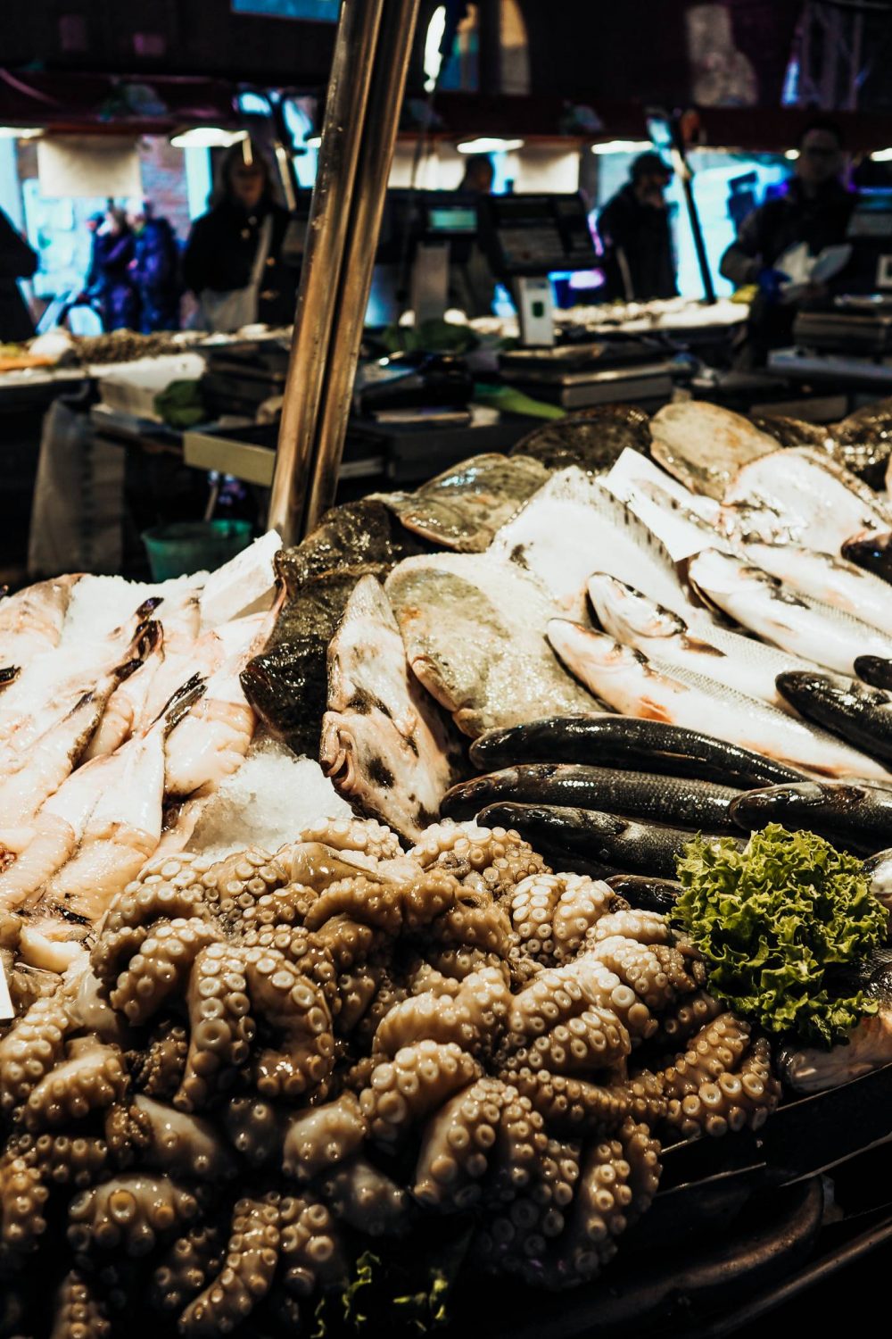 Fresh octopus and fish at Rialto Fish Market