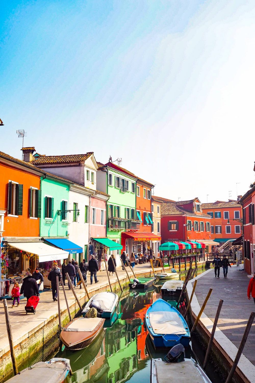Canals and Rainbow houses in Burano, Venice